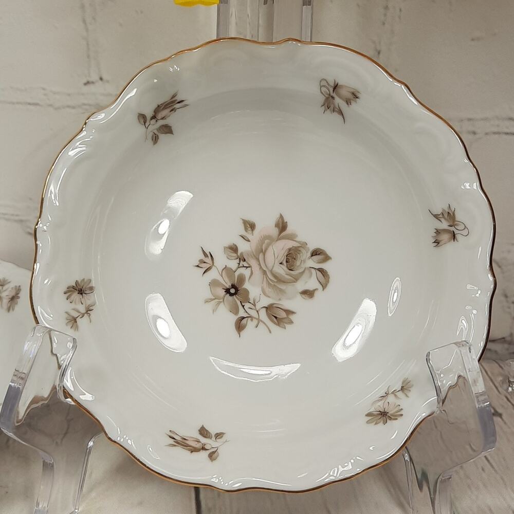 Winterling China Dawn Rose Pattern 5 1/2" Fruit / Dessert / Sauce Bowls Set of 5
